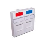 Вставка LANMASTER 45x45 на 2 кейстоуна, со шторкой, маркировк��й, иконками, белая, (артикул 16102082) – фото 1