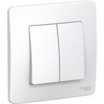 Двухклавишный переключатель Schneider Electric СП BLANCA сх.6+6 10А 250В белый SchE BLNVS106601 1210257 (артикул 15788750) – фото 1