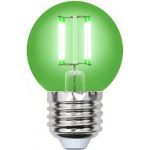 Лампа Uniel LED-G45-5W/GREEN/E27 GLA02GR светодиодная, форма шар UL-00002988 (артикул 15931789) – фото 1