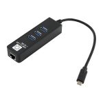 Сетевая карта 5bites USB3.1 RJ45 1 гигабит 3х портовый USB3.0 разветв. черный UA3C-45-10BK (артикул 18303481) – фото 1