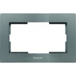 Рамка Panasonic Karre Plus 54796 для 2-й розетки темно-серый WKTF0809-2DG-RES (артикул 16154609) – фото 1