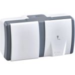 1-клавишный выключатель+розетка с крышкой без заземления MONO ELECTRIC Octans, IP54 154-020001-185 (артикул 16457617) – фото 1