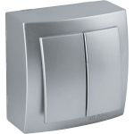 Выключатель NILSON 2ОП серебро Themis metallic 26131003 (артикул 16352005) – фото 1