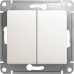 2-клавишный механизм выключателя Schneider Electric скрытой проводки Glossa 10А IP20 5 10AX перламутр GSL000651 (артикул 18124825) – фото 1