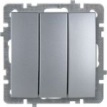 Механизм выключателя NILSON 3СП серебро Touran/Alegra metallic 24130466 (артикул 16352224) – фото 1