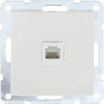Компьютерная розетка LK Studio RJ-45, категория 5е, с накладкой, белый 866104-1 (артикул 16062413) – фото 1