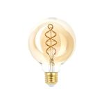 Светодиодная лампа ЭРА F-LED G95-7W-824-E27 spiral gold филамент, шар, спираль, золото, 7Вт, теплый, E27 20/560 Б0047663 (артикул 16452516) – фото 1