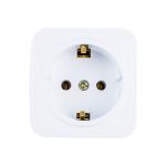 Розетка Intro Polo 3-202-01 с заземлением 2P+E Schuko, 16A-250В, IP20, открытая установка, белый, Б0053558 (артикул 20772177) – фото 1