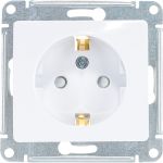 Механизм розетки Schneider Electric 1-м СП Glossa 16А защитные шторки, с заземлением, белый GSL000145 (артикул 15873962) – фото 1