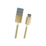 Кабель InterStep TypeC-USBA USB3.0 Gold нейлон 1,0м, AA, M-M 51767 (артикул 19004076) – фото 1