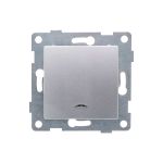 Выключатель GUSI ELECTRIC Ugra 1 клавиша, индикация, СУ, 10А, 250В, серебро С11В18-004 (артикул 16032962) – фото 1