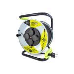 Силовой удлинитель на металлической катушке LUX PROFI К4-Е-40 (74240) КГ 3x2.5 40м 16А 4 розетки с заземлением IP44 4606400430148 (артикул 22782807) – фото 1