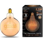 Лампа Gauss LED Filament G125 E27 2,5W Golden 200lm 2000K 1/20 175802003 (артикул 16313674) – фото 1