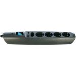 Сетевой фильтр 5 розеток, 2 USB, 2м, с/з, шторками и выключателем, черный, SFU-5es-2m-B ЭРА C0043326 (артикул 15406365) – фото 1