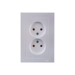 Розетка Schneider Electric 2-м ATLAS DESIGN без заземления, 16А, в сборе, жемчуг ATN000420 1240272 (артикул 15846283) – фото 1