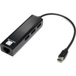 Сетевая карта 5bites USB3.1 RJ45 100 мегабит 3хпортов USB2.0 разветв. черный UA3C-45-09BK (артикул 18303871) – фото 1