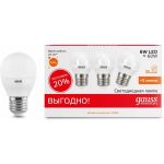 Лампа Gauss LED Elementary Globe 6W E27 2700K 1/40 3 лампы в упаковке SQ53216T (артикул 15760929) – фото 1
