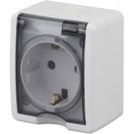 Розетка ЭРА Эксперт 11-2401-01 2P+E IP54, 16АХ-250В, ОУ, белый Б0020712 (артикул 15747398) – фото 1