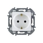 Розетка Legrand 2К+З со шторками - немецкий стандарт - 16 А - 250 В - INSPIRIA - белый 673730 (артикул 20964753) – фото 1