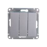 3-клавишный механизм выключателя Schneider Electric ATLAS DESIGN сх.1+1+1 10АХ алюминий ATN000331 (артикул 15873736) – фото 1