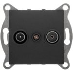Механизм розетки GUSI ELECTRIC Ugra TV+SAT, оконечной, СУ, графит С11TS1-010 (артикул 16032652) – фото 1