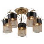 Люстра Rivoli 9068305 Hulda P5 золото/черный 5хE27 60W 45 Б0047525 (артикул 16476885) – фото 1