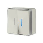 Выключатель WERKEL W5020103 двухклавишный с подсветкой Gallant слоновая кость a051550 (артикул 15777310) – фото 1