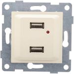 Розетка USB GUSI ELECTRIC Ugra двойная, СУ, бежевый С11USB2-003 (артикул 16032601) – фото 1