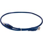 Патч-корд TWT RJ45-RJ45, 4 пары, UTP, категория 5е, 0.5 м, синий, 45-45-0.5-BL (артикул 16102358) – фото 1