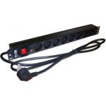 Блок розеток TWT 19 8 шт. Schuko, 16A 250V, шнур питания 1.8 м PDU19-16A8P-1.8 (артикул 16102059) – фото 1