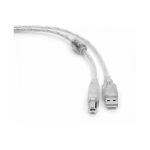 Кабель Cablexpert USB2.0 Pro, AM/BM, 0.75м, экранированный, ферритовое кольцо, прозрачный CCF-USB2-AMBM-TR-0.75M (артикул 20251246) – фото 1
