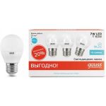 Лампа Gauss LED Elementary Globe 7W E27 4100K 1/40 3 лампы в упаковке SQ53227T (артикул 15760938) – фото 1