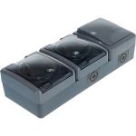 Блок две розетки + выключатель ЭРА 11-7403-03 IP54, 16A 10AX -250В, ОУ, Эксперт, серый Б0027674 (артикул 15981831) – фото 1