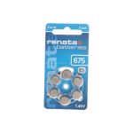 Батарейки для слуховых аппаратов Renata ZA 675 BL-6 (1.4V/640mAh) 4390 (артикул 15083999) – фото 1