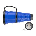 Кабельная розетка PCE 16A 220V 2P+E IP54 с крышкой, корпус синий, крышка и маркер черный 2511-bs (артикул 16230233) – фото 1