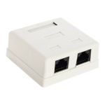 Настенная розетка TWT 2 порта RJ-45, категория 5е, белая, SM2-4545-WH (артикул 16104140) – фото 1