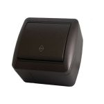 1-клавишный выключатель на 2 направления TDM открытой установки IP44 10А шоколад "Селигер" SQ1818-0211 (артикул 16533971) – фото 1