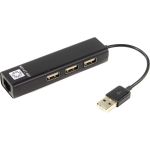 Сетевая карта 3хпортовый USB разветвитель 5bites USB2.0 RJ45 100мегабит 10см UA2-45-06BK (артикул 18304297) – фото 1