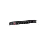 Блок розеток ExeGate ServerPro PDU-19H703 Al-7S-C20-SW, 19, 1U, алюминий, 7 Schuko, С20 280838 (артикул 17618958) – фото 1