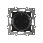 Розетка ЭРА 12-2102-06 2P E Schuko со шторками, 16A-250В, IP20, 12, чёрный Б0014692 (артикул 15981103) – фото 1