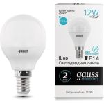 Лампа Gauss LED Elementary Шар 12W 920lm E14 4100K 53122 (артикул 15869355) – фото 1