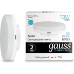 Лампа Gauss LED Elementary GX53 13W 920lm 4100K 83823 (артикул 15869322) – фото 1