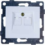 Телефонная розетка GUSI ELECTRIC Bravo RJ12, двойная, СУ, белый С10Т2-001 (артикул 16032659) – фото 1