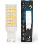 Лампа Gauss G9 AC185-265V 6,5W 700lm 6500K керамика LED 1/10/200 107309306 (артикул 16872661) – фото 1