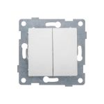 Механизм выключателя GUSI ELECTRIC 2 клавиши, СУ, 10А, 250В, жемчуг С11В2-028 (артикул 17162671) – фото 1