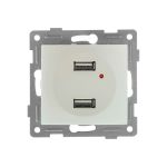 Механизм розетки GUSI ELECTRIC USB, двойной, СУ, жемчуг С11USB2-028 (артикул 17162425) – фото 1