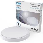 Светильник Gauss ЖКХ HALL круг 25W 1890lm 6500K 200-240V IP40 D210х35мм белый LED 1/20 193411325 (артикул 16761469) – фото 1