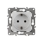 Розетка ЭРА 12-2102-01 2P+E Schuko со шторками, 16A-250В, IP20, белый Б0014687 (артикул 15840939) – фото 1