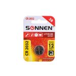 Батарейка SONNEN Lithium, CR2032, литиевая, 1 шт., в блистере, 451974 (артикул 15895609) – фото 1