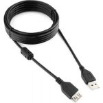 Кабель Cablexpert, удлинитель, USB2.0 Pro, AM/AF, 3 м, экранированный, черный, CCF-USB2-AMAF-10 (артикул 16206475) – фото 1